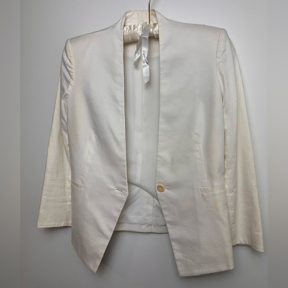Helmut Lang White Cotton Blazer - Picture 1 of 7